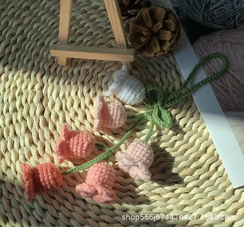 Colgante de planta de coche Decoración de coche Colgante de espejo retrovisor Lana creativa en el coche