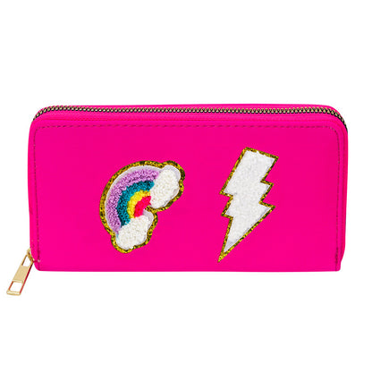 Cartera bordada con el alfabeto para mujer, monedero largo, tarjetero de nailon con cremallera, monedero multifuncional 