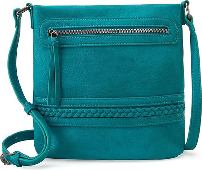 Bolso bandolera multifuncional para mujer, bolso mensajero retro de gran capacidad, bolso cruzado pequeño 
