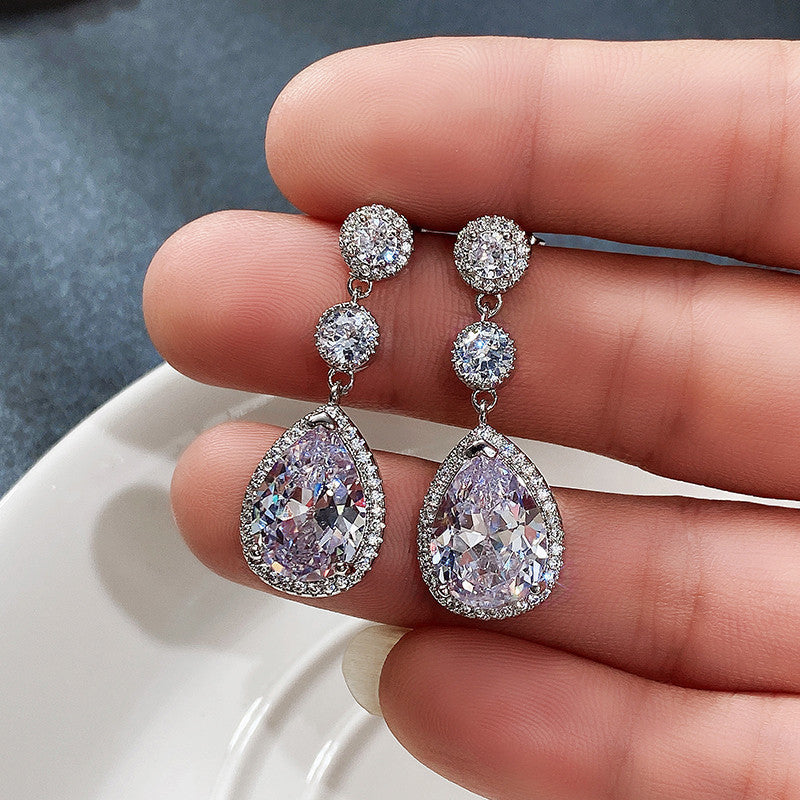 Statement Teardrop Zircon Earrings