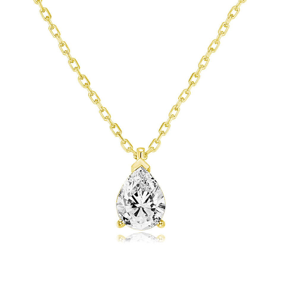 Single Zircon Pendant Necklace