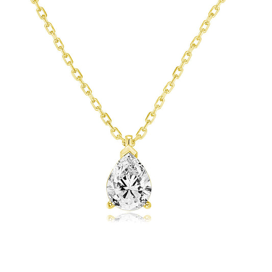 Single Zircon Pendant Necklace