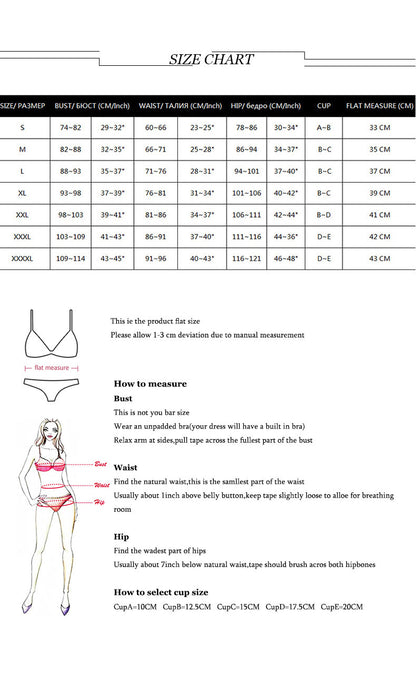 Bikini Three Piece Set Printed Sexy Cover Up Swimsuit for Women