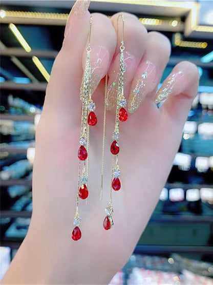 Green Crystal Ear Threads