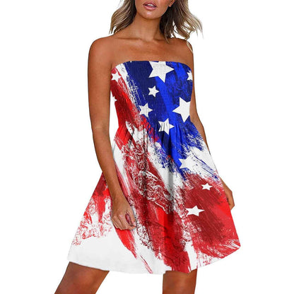 Printed Chest Wrap Dress Summer 3d Dress