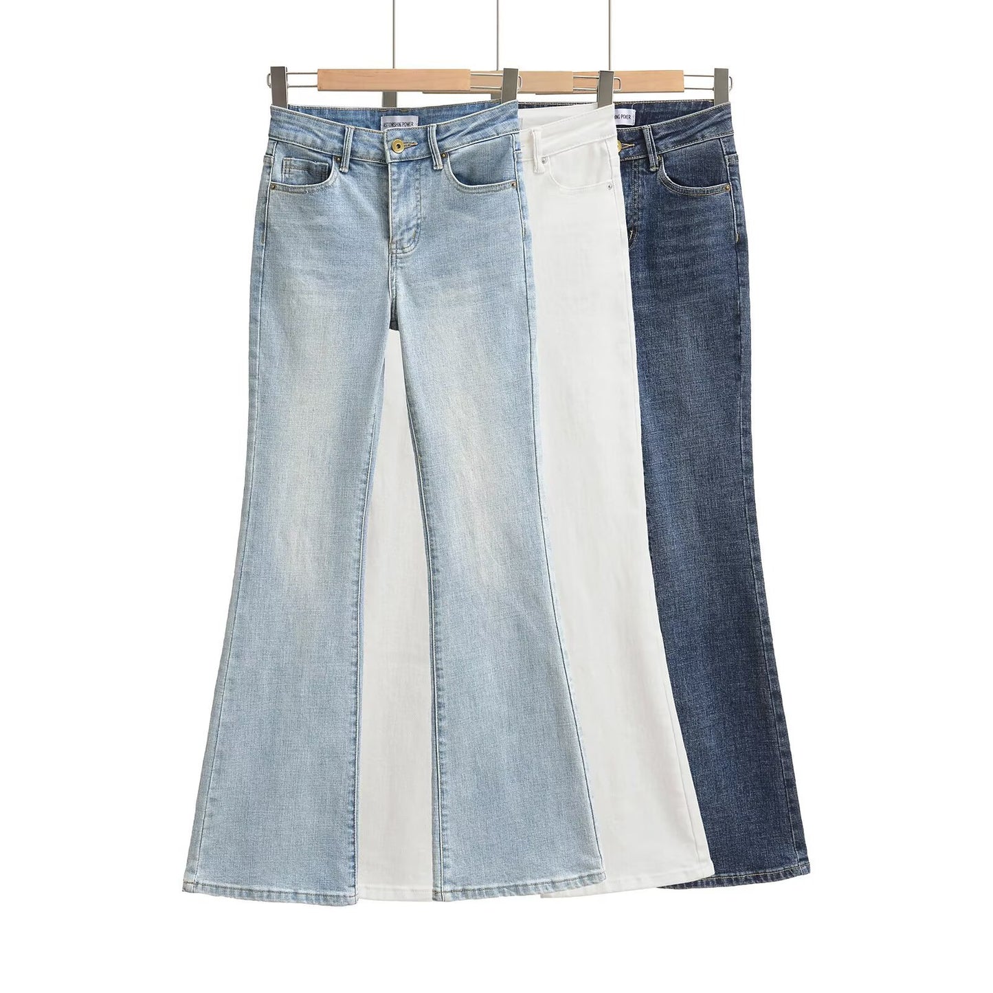 Women's Light Blue High Waist Slim Fit Bootcut Jeans