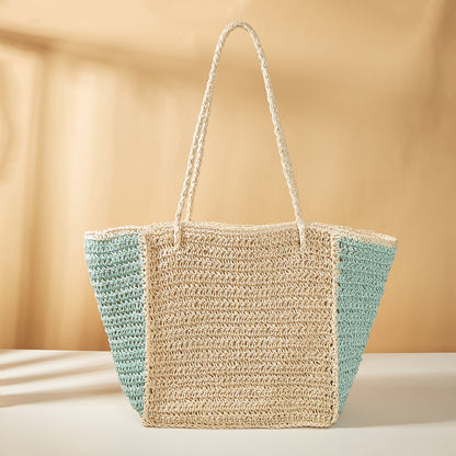 Summer Woven Shoulder Bag – Rustic Straw Handbag, Beach Vacation Tote, Casual Trendy Purse