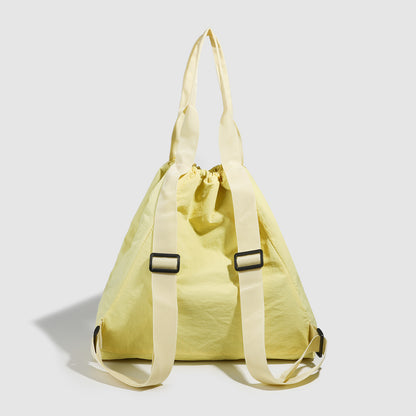 Mochila con cordón ajustable amarilla – Mochila de viaje de gran capacidad para estudiantes