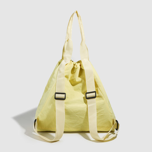 Yellow Drawstring Backpack Purse – Travel Large Capacity Backpack for Students Shoulder Handbag