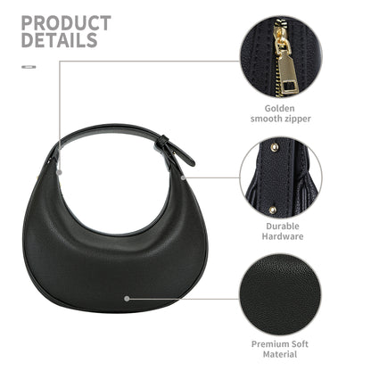 Bolso de media luna, bolso de hombro ajustable, bolso hobo para mujer 