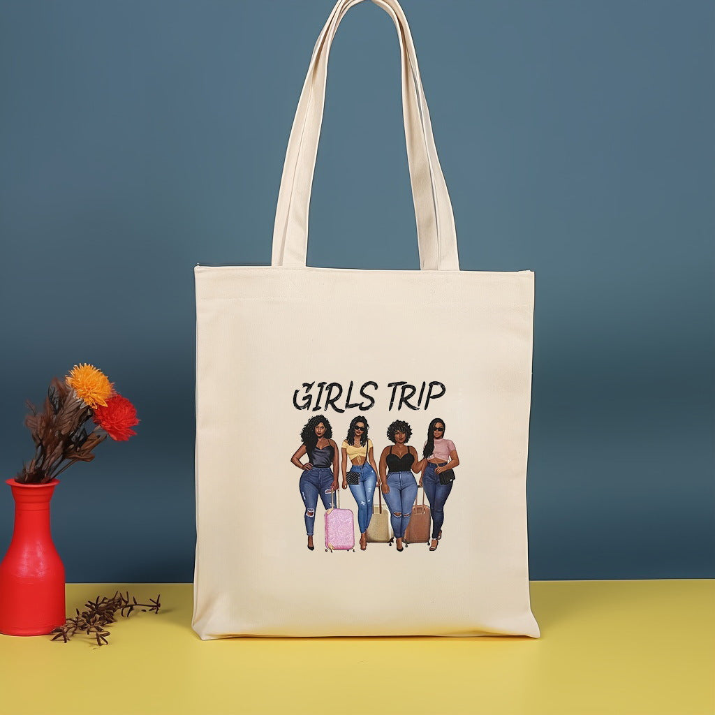 Bolso bandolera de lona estampada, bolso de compras moderno y ligero, bolso de algodón de gran capacidad, paquete de 2 unidades tipo hobo. 