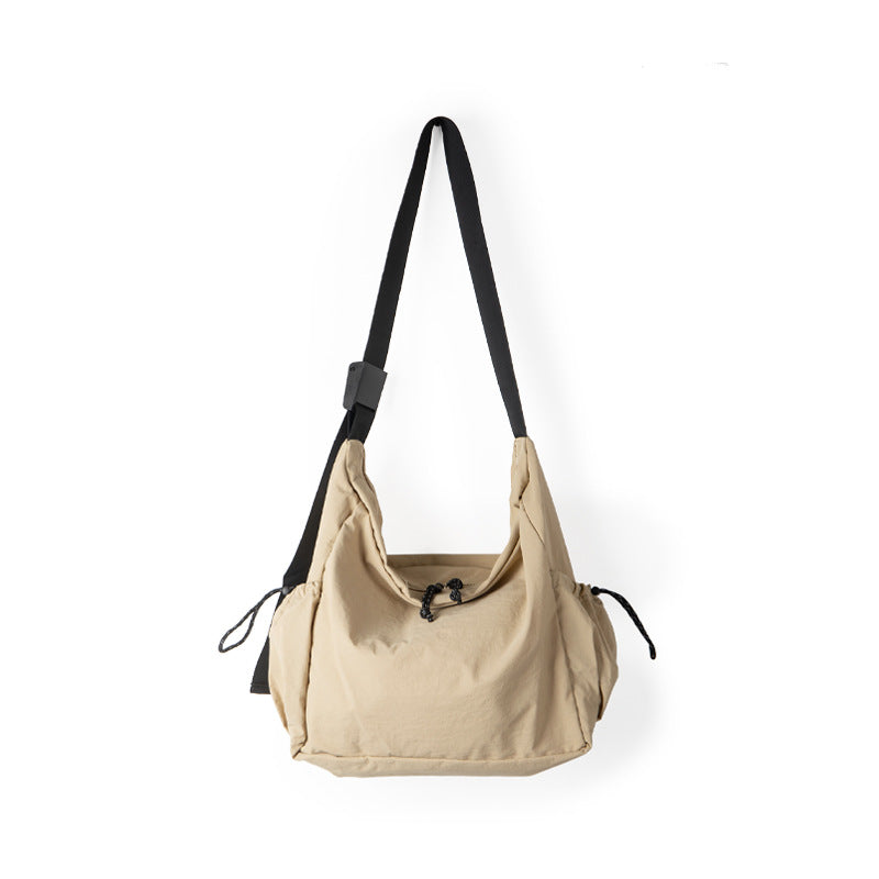 Bolso tote informal y versátil de nailon para estudiantes y mujeres; diseño delgado y bolso bandolera de gran capacidad. 