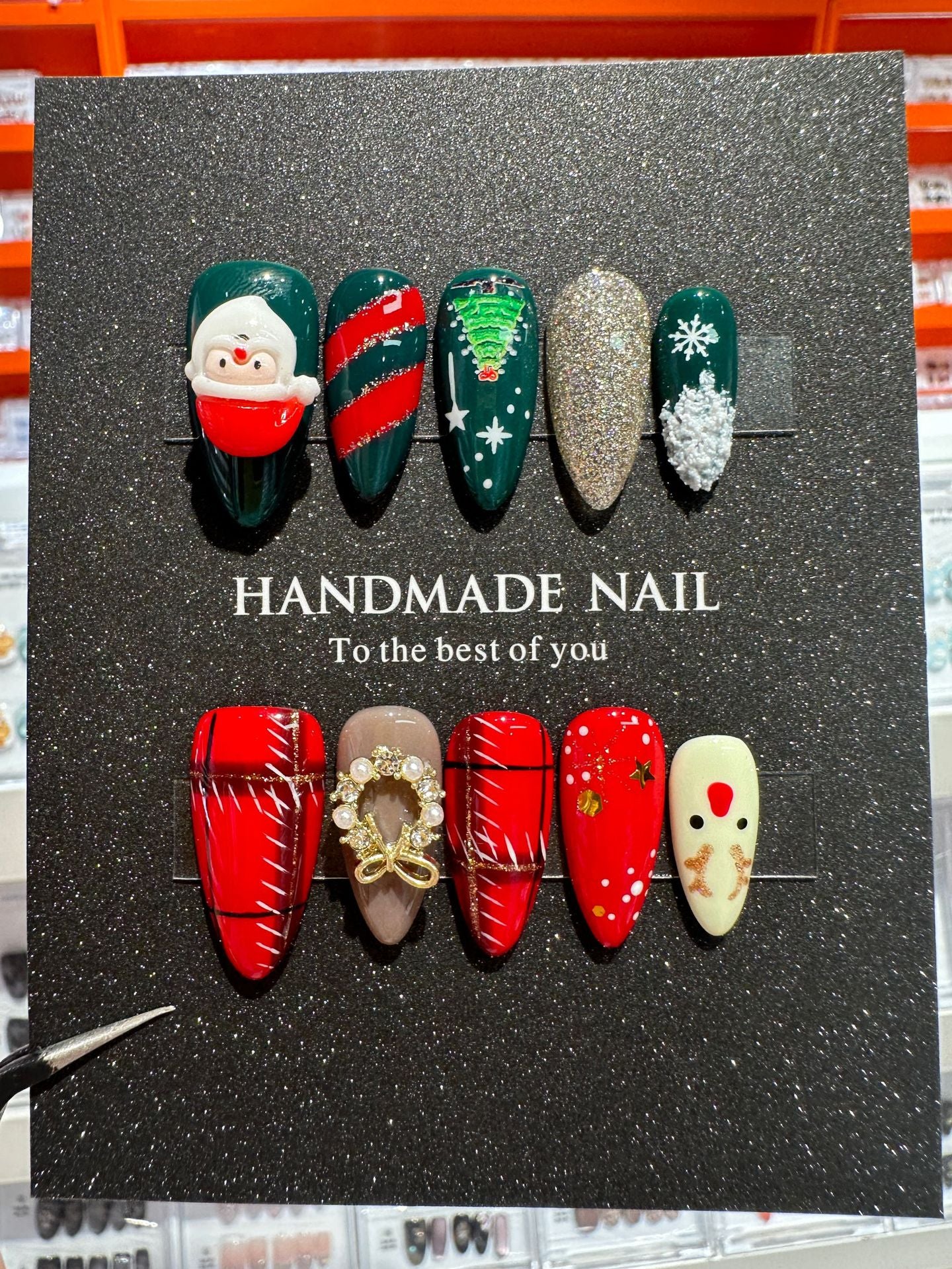 Christmas handmade nail wear temperament gentle nail art nail patch