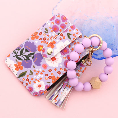 ID bag, silicone bracelet, floral folded edge card bag, TK printed leather wallet, keychain. -dropshippingabc.com