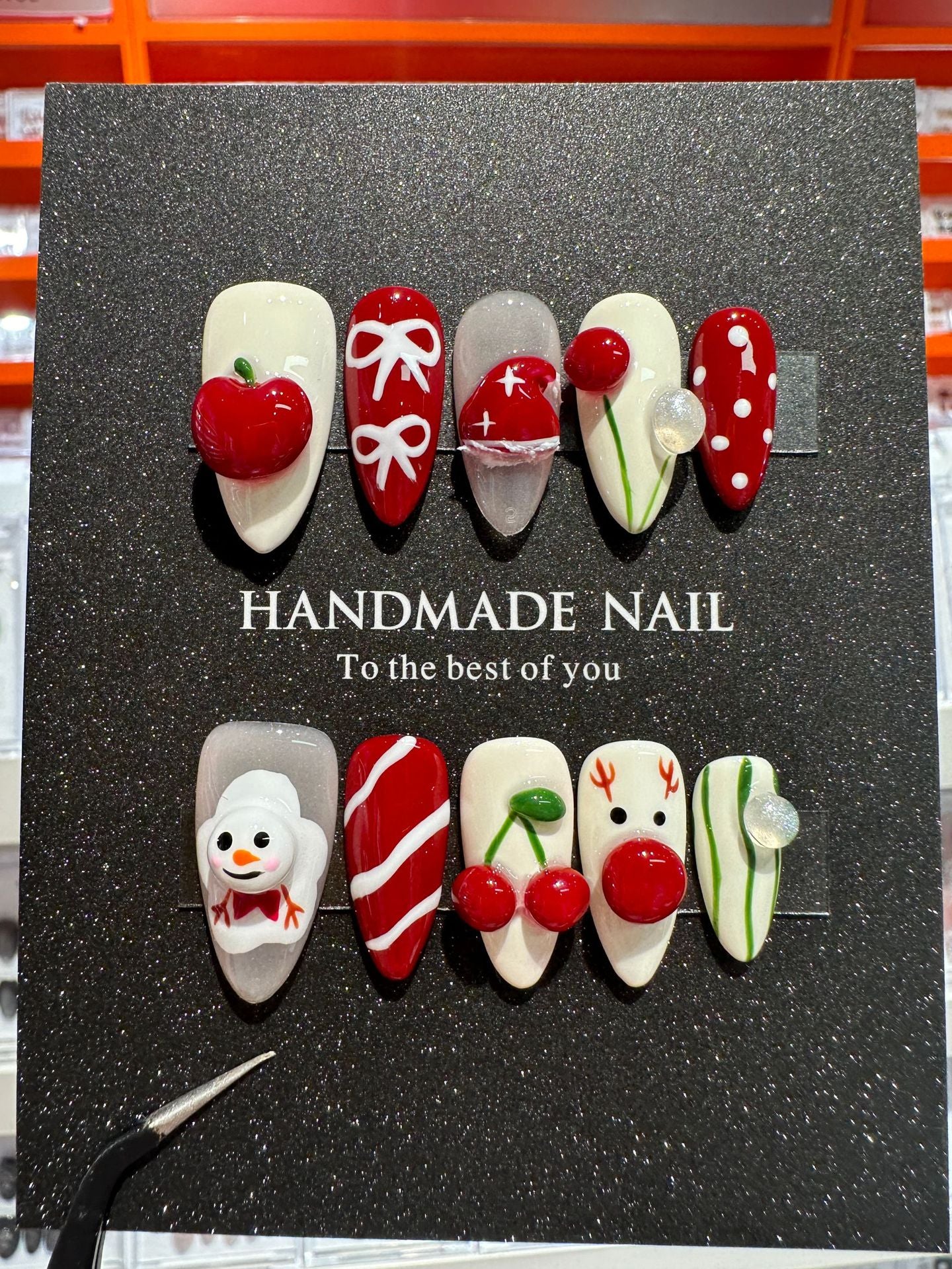 Christmas handmade nail wear temperament gentle nail art nail patch