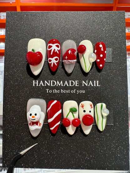 Christmas handmade nail wear temperament gentle nail art nail patch