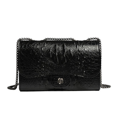 Crocodile Camellia Chain bag crossbody shoulder