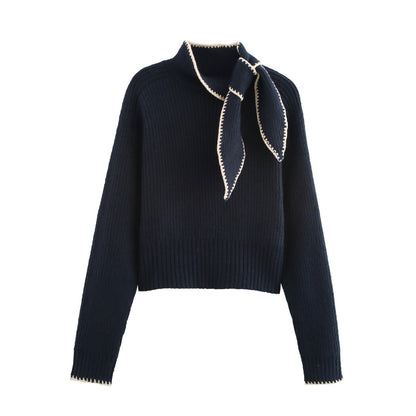 Sweet  Sweater Bow Detail Knit