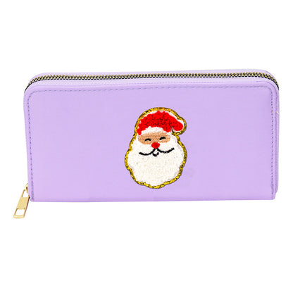 Cartera bordada con el alfabeto para mujer, monedero largo, tarjetero de nailon con cremallera, monedero multifuncional 