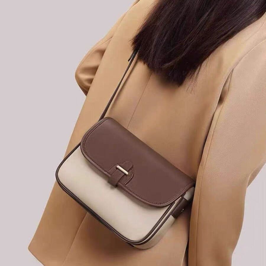 Contrast color commuter crossbody bag women, summer small square bag, simple and versatile shoulder crossbody bag