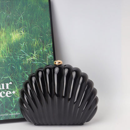 Bolso tipo caja de concha, bolso de mano tipo clutch, bolso de cena, bolso de noche tipo clutch para fiestas, bolso de graduación, bolso de fiesta. 