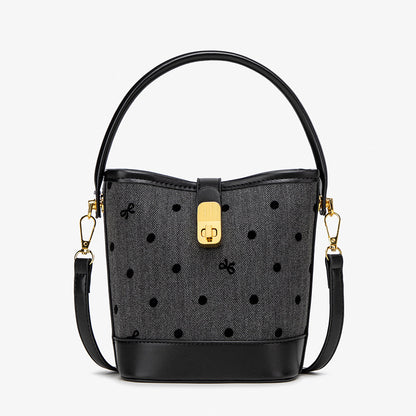 Fashion casual bucket bag, simple handbag, small tote bag, versatile commuter shoulder Crossbody bag