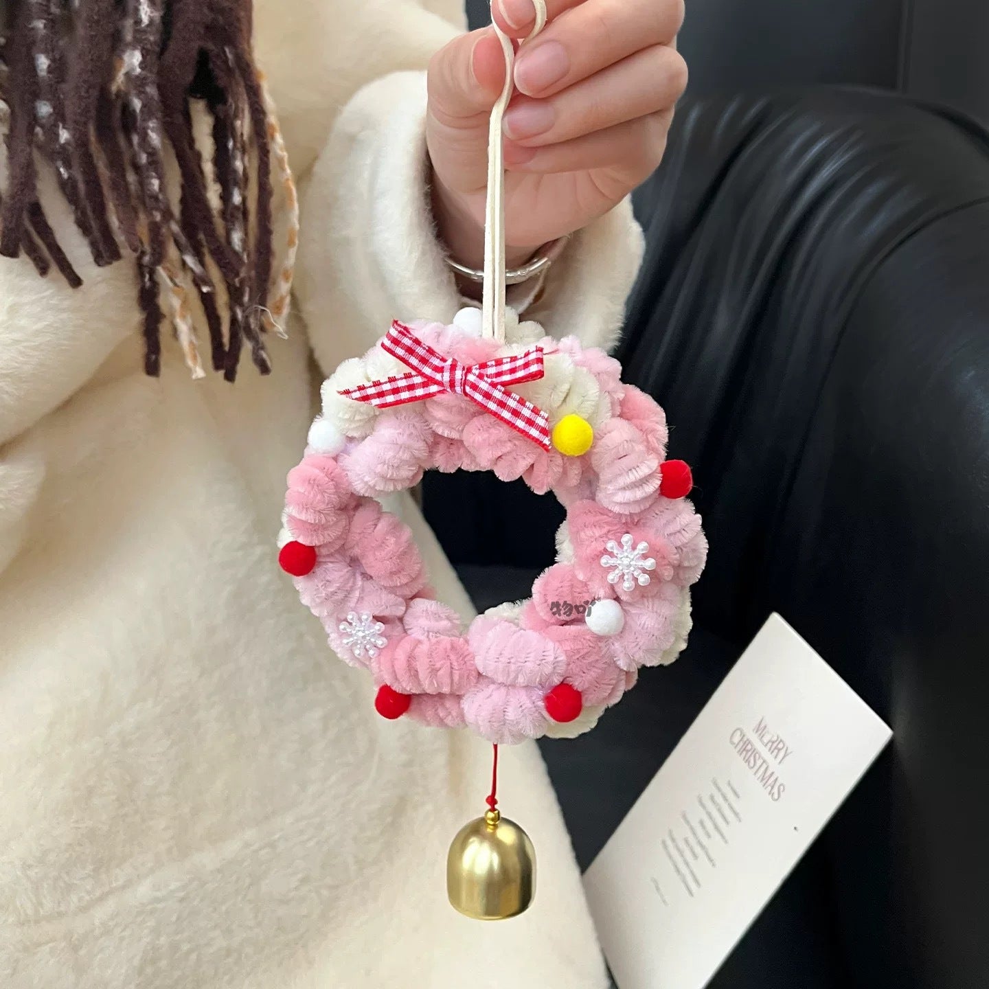 Árbol de Navidad con palo giratorio, carillón de viento hecho a mano para colgar en el coche, decoración para colgar en la puerta, colgante para actividades en centros comerciales