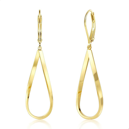 Gold Earrings for Women Hypoallergenic Leverback Drop Dangle Earrings Trendy 14K Gold Plated Twisted Spiral Teardrop Rhombus Heart Dangle Earring for Women Dainty Fashion Jewelry Gifts -dropshippingabc.com