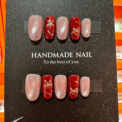 Christmas handmade nail wear temperament gentle nail art nail patch