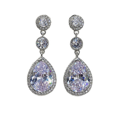 Statement Teardrop Zircon Earrings