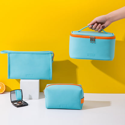 Makeup bags set,Large capacity gym cosmetic bag, PU waterproof cosmetic storage bag, 3pcs a set, makeup bag organizer for College Dorm Camp Gym