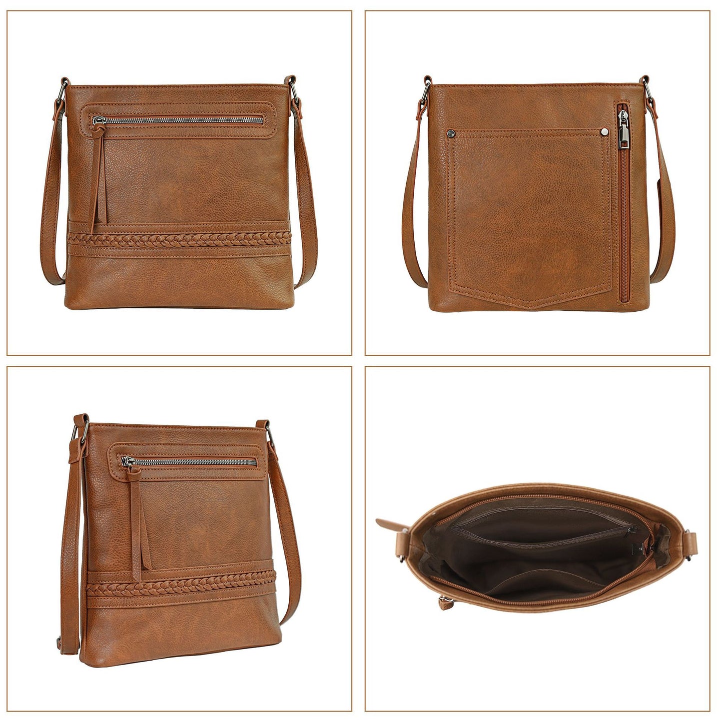 Bolso bandolera multifuncional para mujer, bolso mensajero retro de gran capacidad, bolso cruzado pequeño 