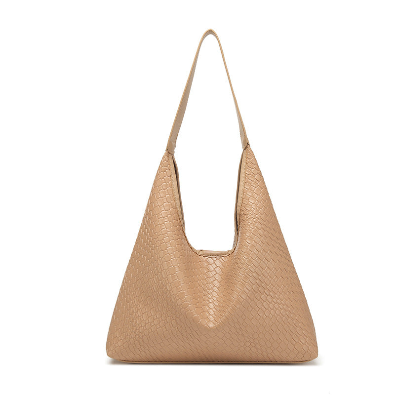 Bolso hobo tejido de piel suave para mujer, bolso tote para mujer, bolso de hombro informal de gran capacidad, bolso hobo de hombro 