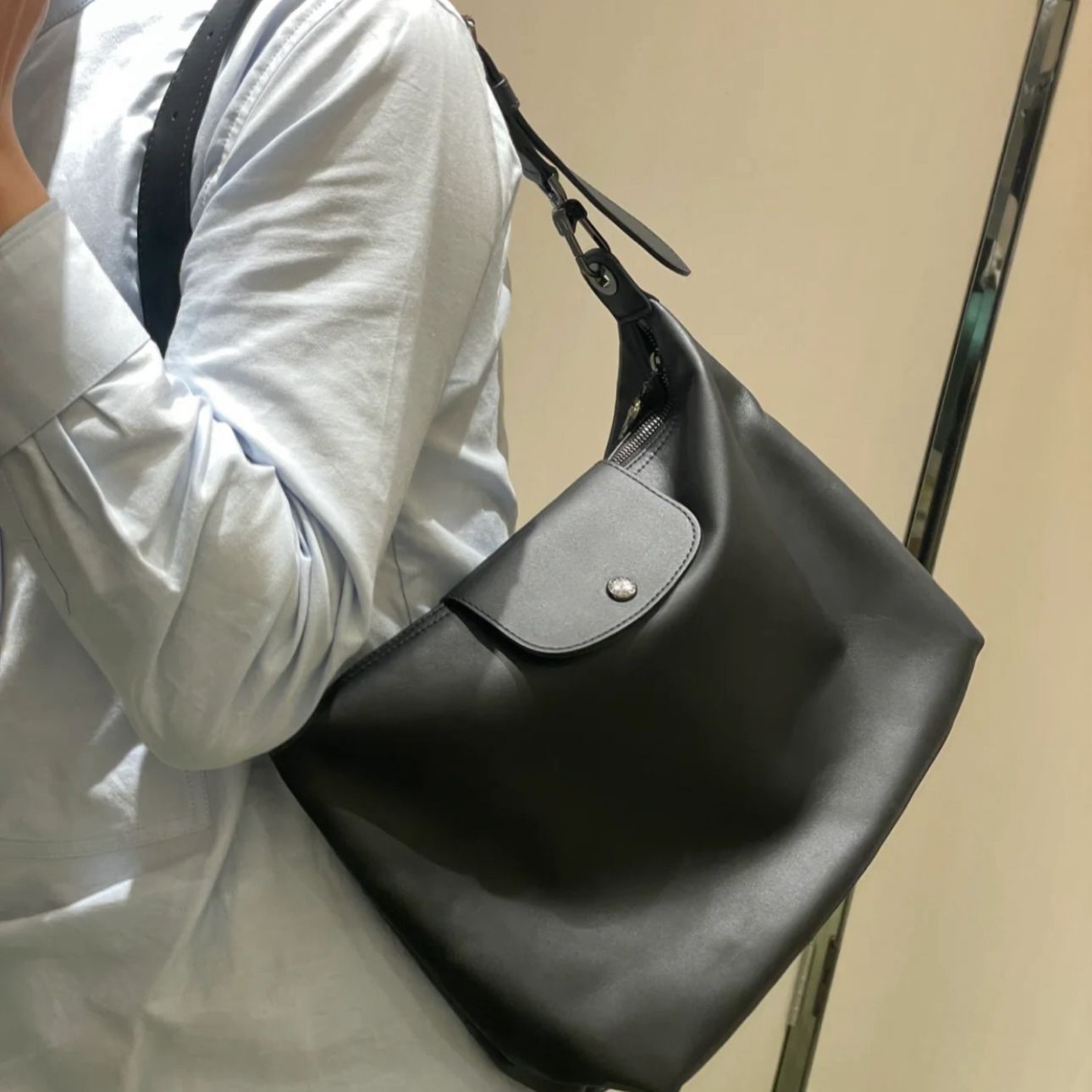 Hobo Underarm bag, boho grey women's bag, Crossbody shoulder bag, large capacity versatile women's hobo bag