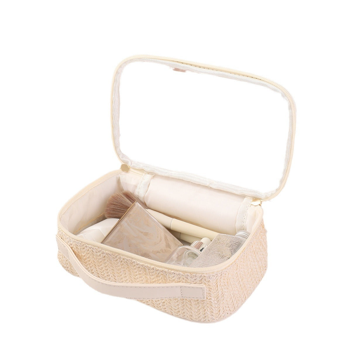 Bolsas de cosméticos tejidas para mujer, bolsas de maquillaje ligeras, neceser transparente para viajes de negocios, bolsa para guardar cosméticos, bolsa de cosméticos transparente. 