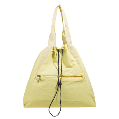 Mochila con cordón ajustable amarilla – Mochila de viaje de gran capacidad para estudiantes