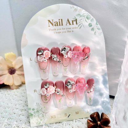0954- Handmade press on nails fake nails removable