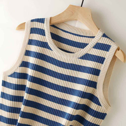 Slim Fit Round Neck Knit Tank Top