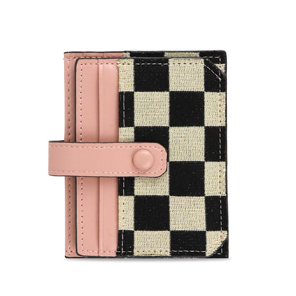 Portatarjetas pequeño para mujer, elegante tarjetero compacto de alta gama para el carné de conducir, tarjetero multifuncional ultrafino de lona 