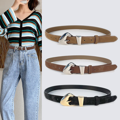 Women's Suede Leather Belt for Pants