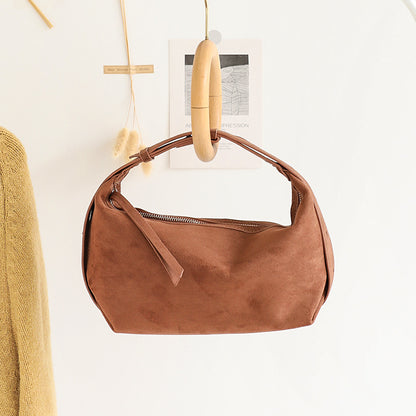 Casual soft texture underarm bag, minimalist commuter shoulder bag women, versatile hobo small square bag