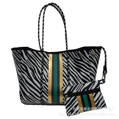 Neoprene Perforated Tote Set – Mother-Child Beach Bag, Water-Resistant Gym & Swim Duffle