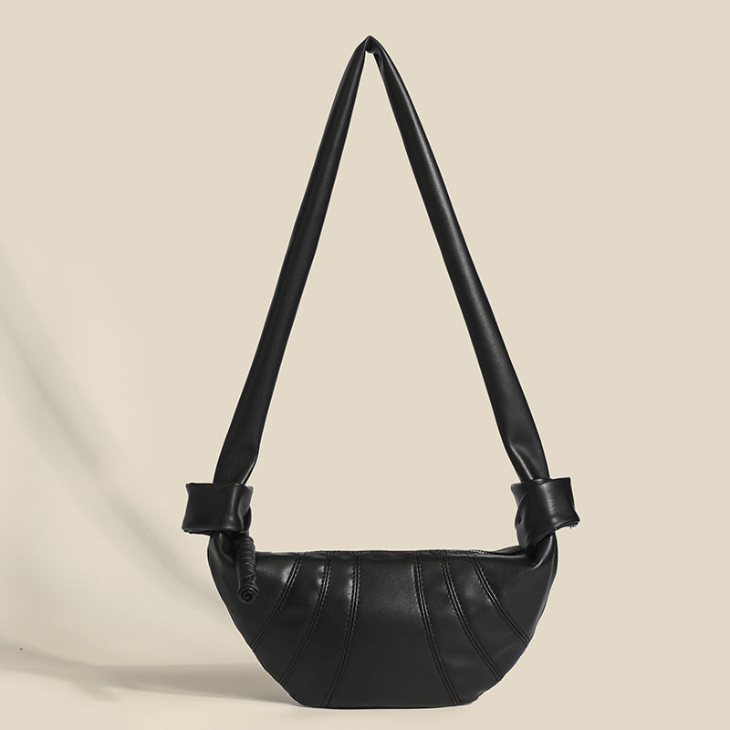 Women small crossbody design bag, women's autumn and winter fashion women's bag, croissant texture shoulder bag, crossbody armpit bag