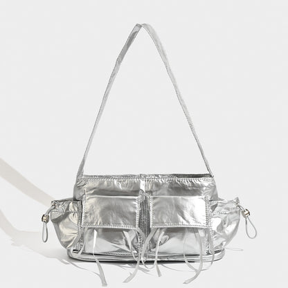 Bolso bandolera de nailon veraniego, bolso informal de hombro, bolso hobo, bolso de hombro con asa superior 