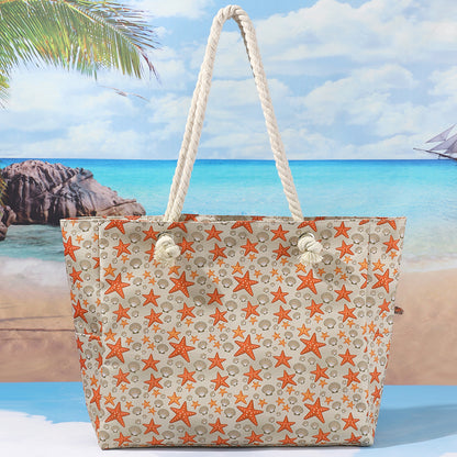 Bolso de playa estampado, bolso bandolera informal de gran capacidad, bolso de viaje de verano sencillo y moderno, ligero 