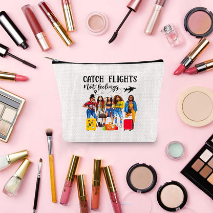 Linen printed cosmetic bag, cosmetic lipstick storage bag, small simple zipper evening clutch bag,