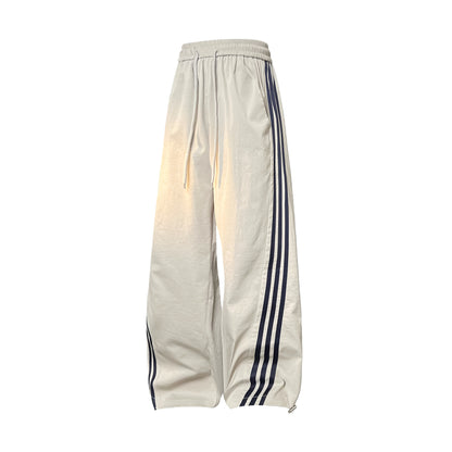 Unisex Striped Trim Wide Leg Sweatpants new