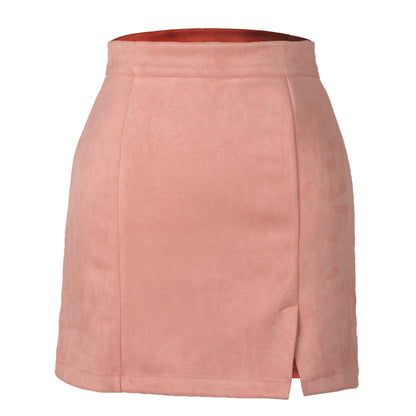 Suede Wrap Mini Skirt