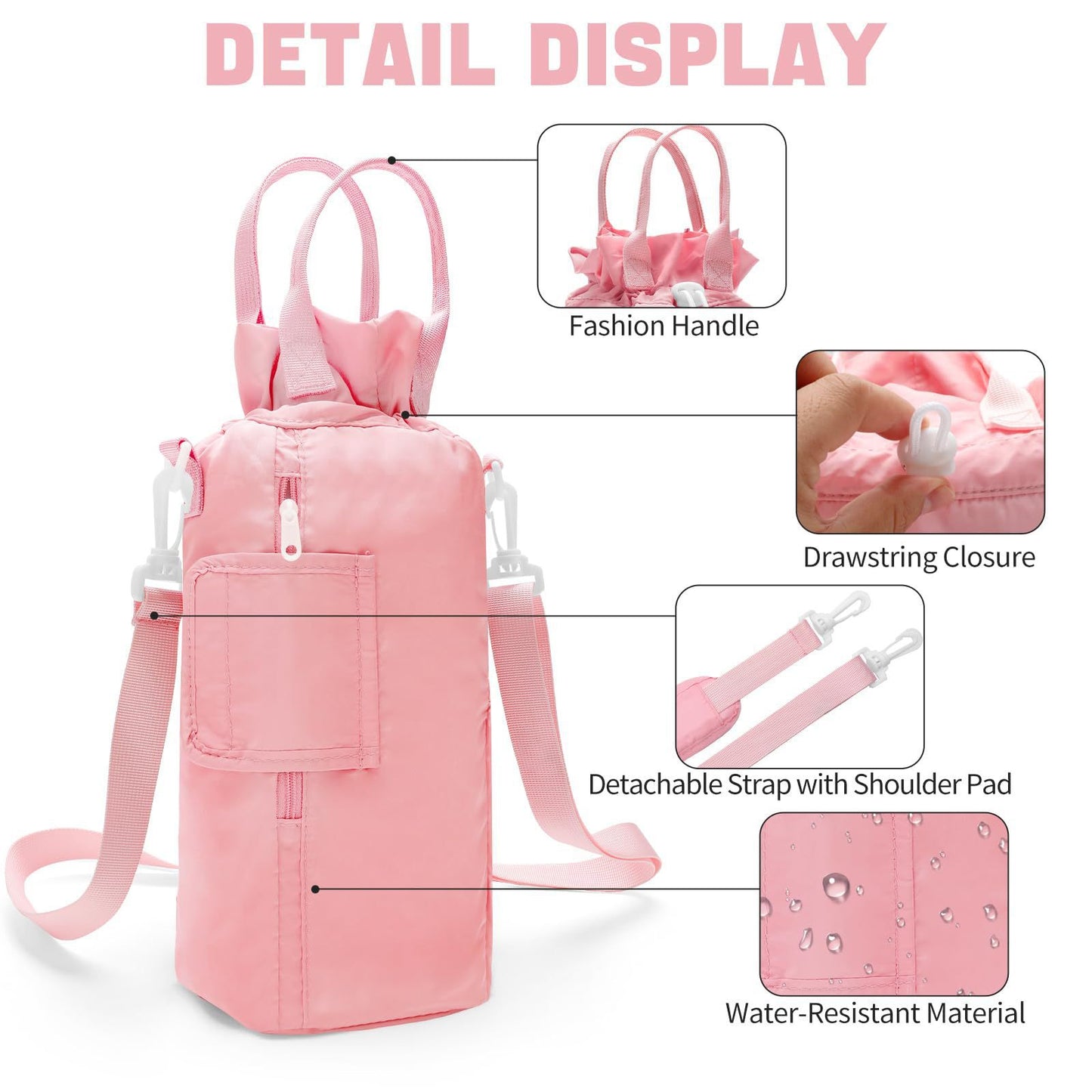 Insulated water cup cover, water cup cover Insulated ice bar kettle bag, Crossbody water cup bag with phone holder
