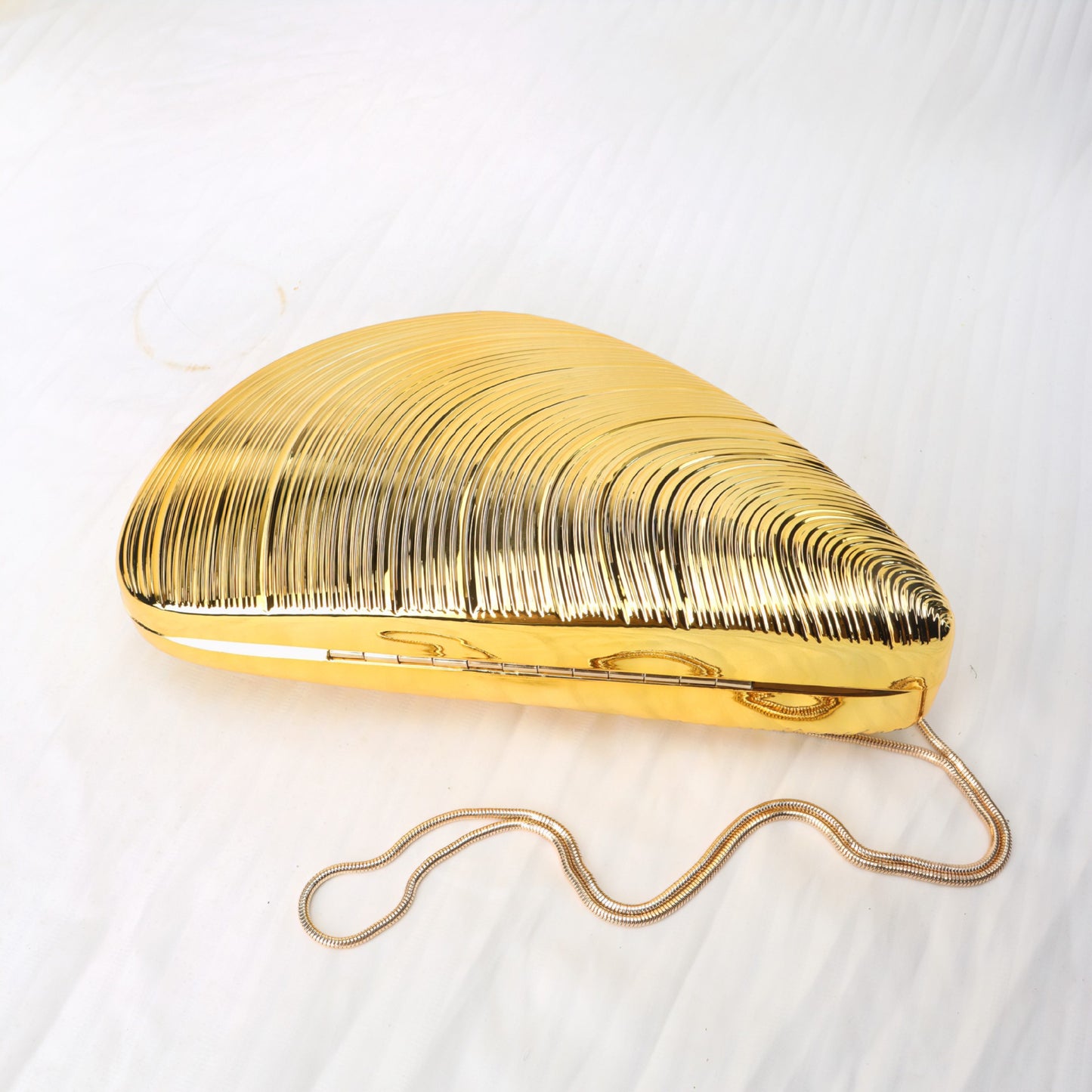 Gold Neocrylic Dinner Bag Shell Dinner Bag Crossbody Chain Shinny evening Clutch Purse Party, Prom Bag, Party Purse, Prom Bags Clutch,